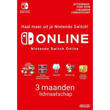 3 Maanden Online Lidmaatschap Nintendo Switch (Digitale eshop Code)